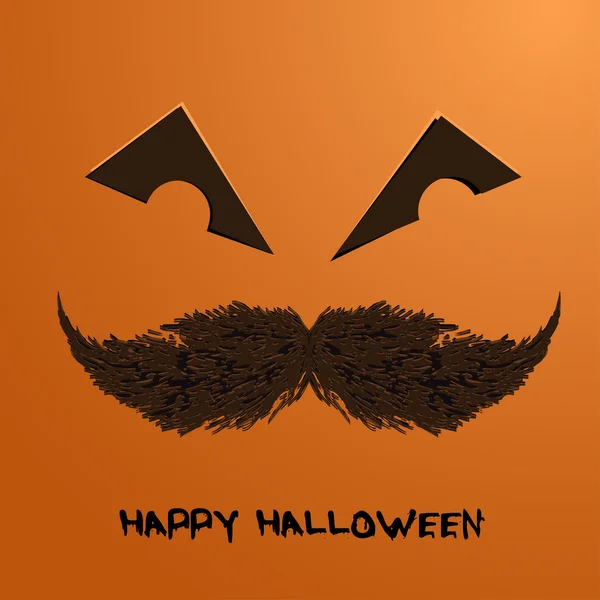 Ritratto di zucca vettoriale con baffi per Halloween sullo sfondo — Vettoriale Stock