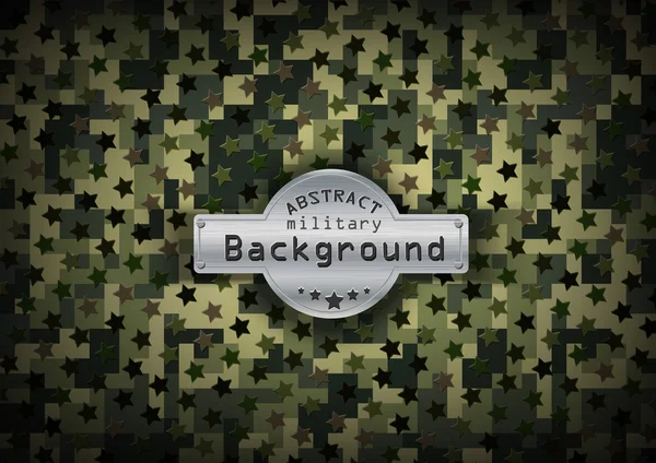 Kamouflage militära pixel konst mönster med stjärnor i bakgrunden. Vektor illustration, Eps10 — Stock vektor