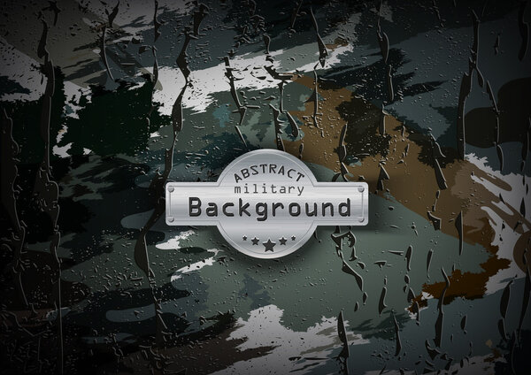 Camouflage military pattern with cracks background. Vector illustration, EPS10