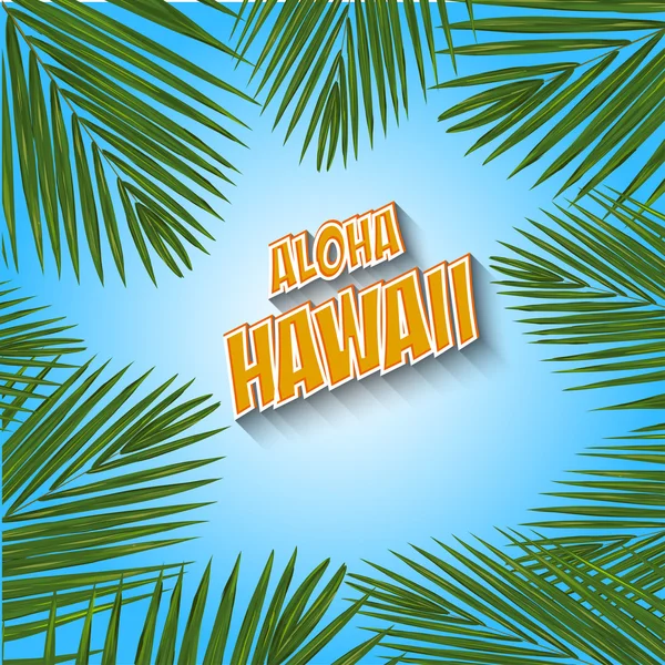 Aloha Hawaii. Hand letters met exotische bloemen. Vectorillustratie EPS-10 — Stockvector