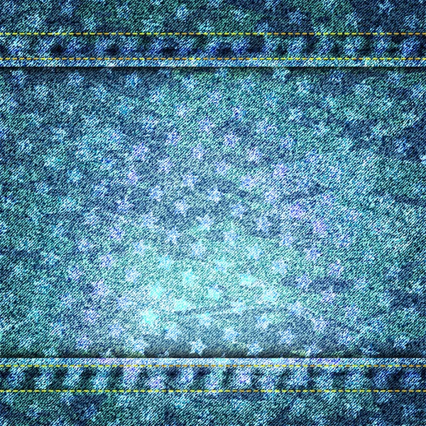 Vektor Blue Jeans Textur Illustration mit Sternen — Stockvektor