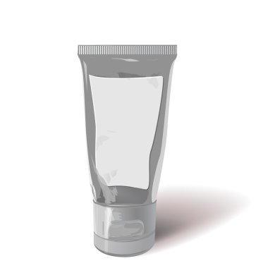 Beyaz tüp mock-up krem, diş Yapıştır, jel, sos, boya, yapıştırıcı. Vektör çizim. EPS