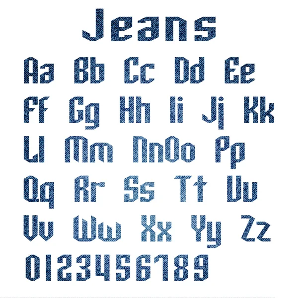 Jeans bokstav bokstäver siffra, vektor illustration moderna mall design — Stock vektor