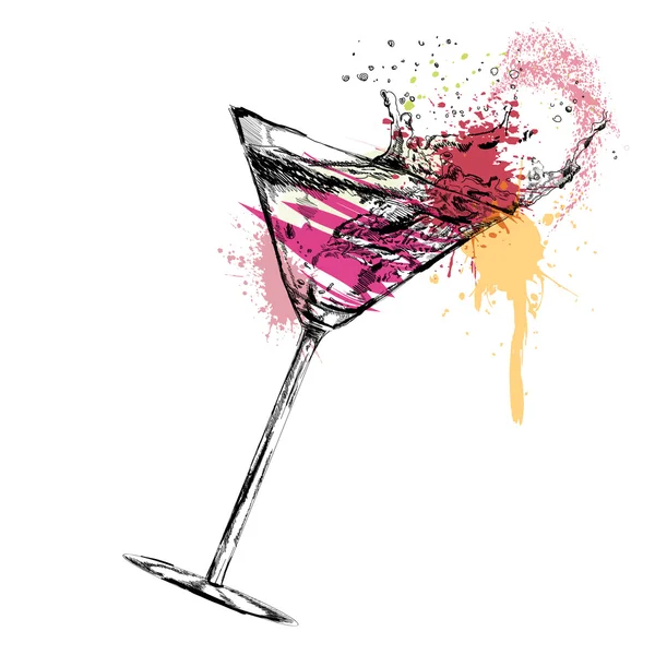 Martini cocktail på vit bakgrund. Vektor illustration — Stock vektor