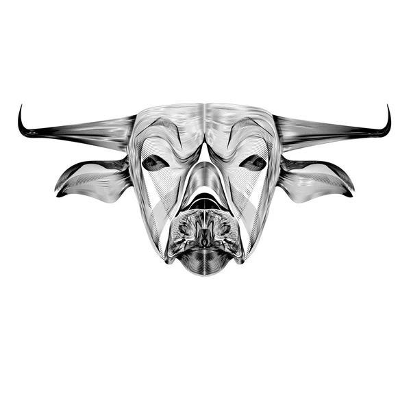 Vector afbeelding van een koe overzicht op witte achtergrond — Stockvector