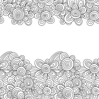 vector floral monochrome pattern. For easy making seamless pattern just drag all group into swatches bar, and use it for filling any contours.