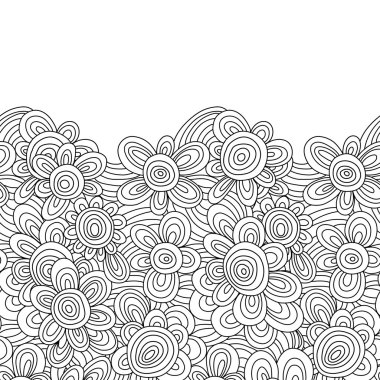 vector floral monochrome pattern. For easy making seamless pattern just drag all group into swatches bar, and use it for filling any contours.