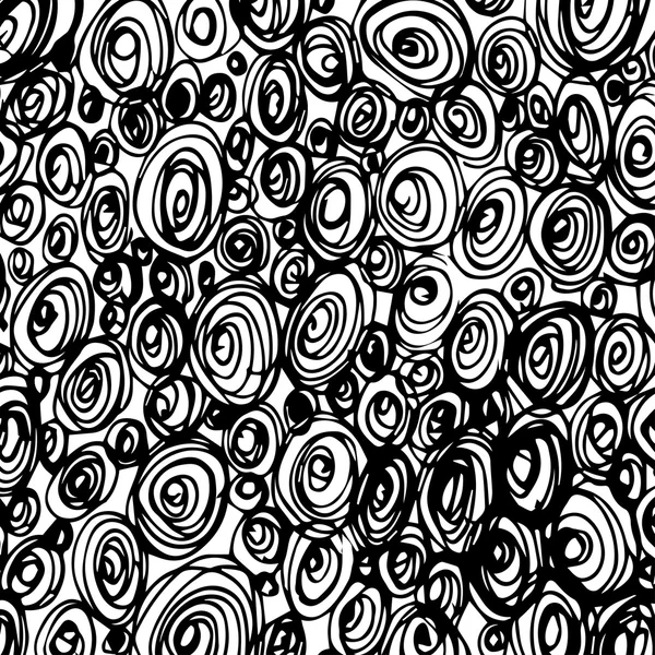 Hand Drawn Scribble Circles seamless pattern, vector design elements. — Stockový vektor