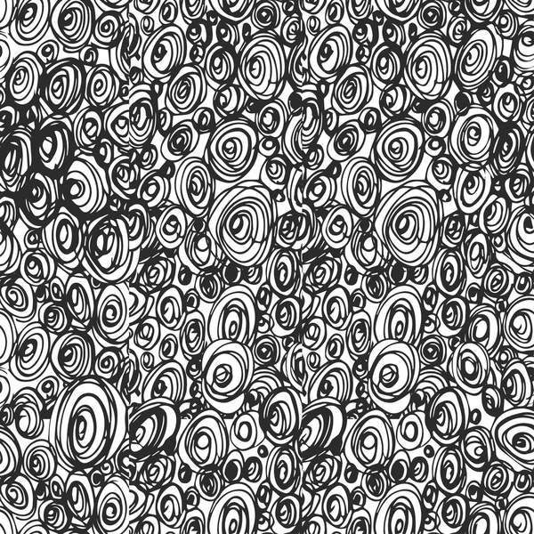 Hand Drawn Scribble Circles seamless pattern, vector design elements. — 스톡 벡터