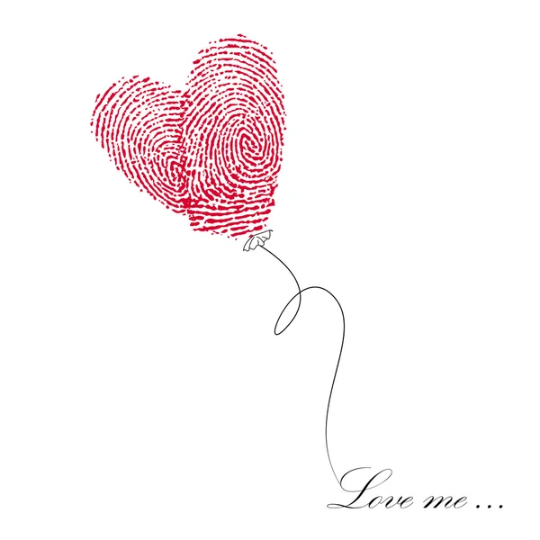 Vector illustration with pink fingerprint balloon foryour design. Variant of design to your birthday card.