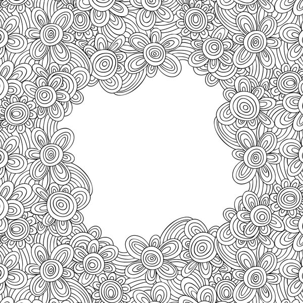 векторный цветочный монохромный узор. Для удобства создания бесшовного узором просто перетащите всю группу в образцы бар, и использовать его для заполнения любых контуров
.