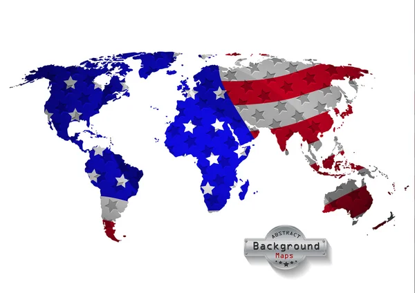 La carte du monde États-Unis avec fond blanc et tous les États. Vecteur — Image vectorielle
