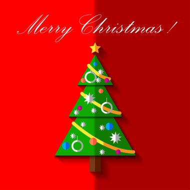 Oyuncaklar ile Noel ağacı. Vektör kartı. EPS 10