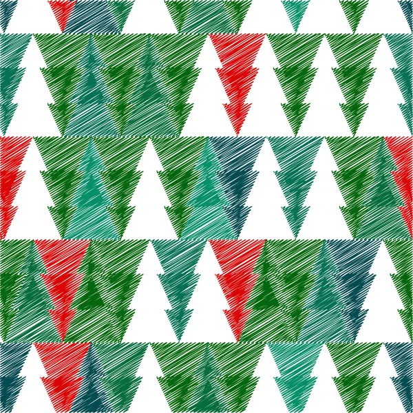 Christmas tree with scetch lines. Vector card. EPS 10 — Stock Vector