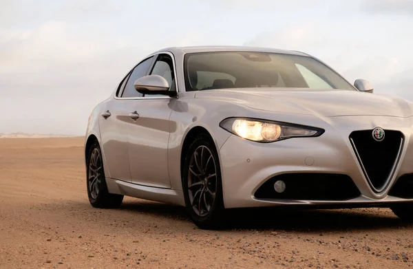 Alfa Romeo Giulia Meio Deserto 2020 Walvis Bay Namíbia — Fotografia de Stock