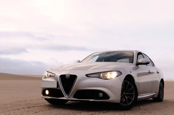 Alfa Romeo Giulia Meio Deserto 2021 Walvis Bay Namíbia — Fotografia de Stock