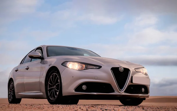 Alfa Romeo Giulia Meio Deserto 2021 Walvis Bay Namíbia — Fotografia de Stock