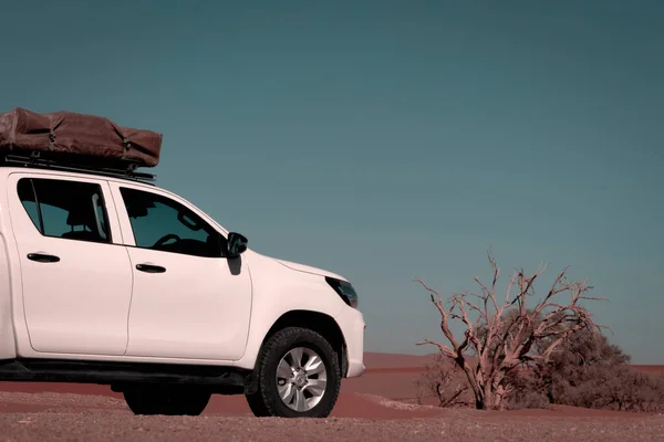 Toyota Hilux Debout Milieu Désert 2021 Walvis Bay Namibie Afrique — Photo