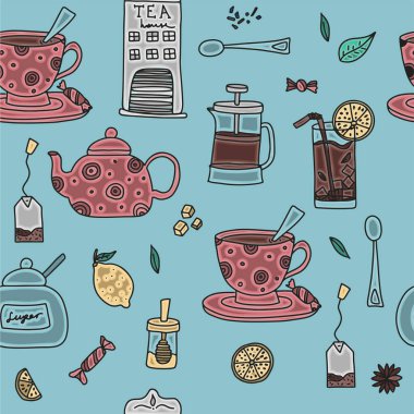 Kusursuz el yapımı kahve ve çay karalamaları. Çay içmek ve her çeşit kahveyi yapmak için izole edilmiş vektör çizimleri. Çay içmek ve yapmak için izole edilmiş vektör çizimleri.