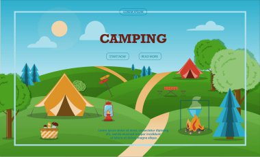 Karikatür Avcısı için düz ekipmanlı Macera Zaman Vektör Çizim Sancağı