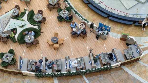 Moscú Rusia Apr 2021 Acogedora Cafetería Con Visitantes Dentro Del — Foto de Stock