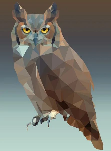 Портрет совы с низким вектором поли — стоковый вектор