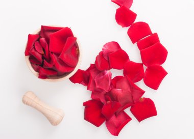 Gül yaprakları ve harç, spa Tema