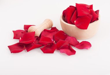 Gül yaprakları ve harç, spa Tema