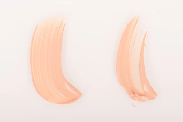 Liquid tinted make-up cream foundation samples — Stock Photo, Image