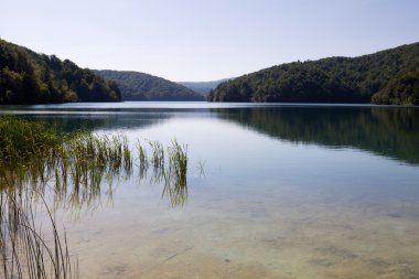 Bir manzara Plitvice Gölleri Milli Parkı içinde Hırvatistan