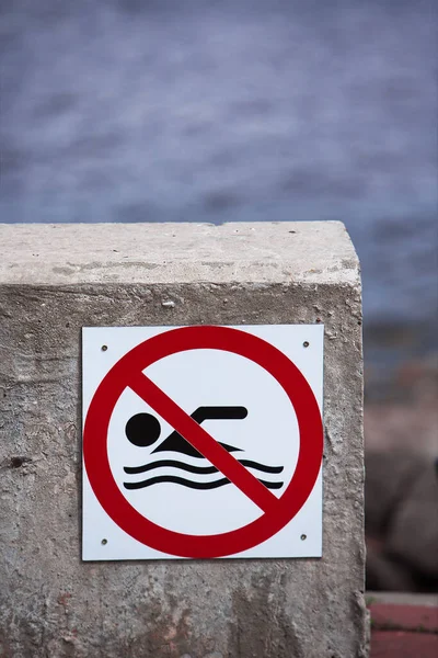Kein Schwimmzeichen Strand — Stockfoto
