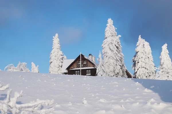 Paisagem montanhosa nevada — Fotografia de Stock