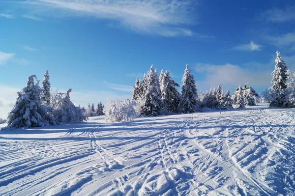 Snowy mountain landscape Royalty Free Stock Photos