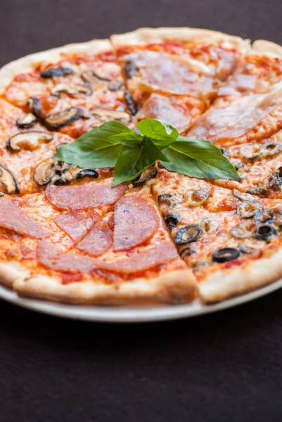 Fyra säsong pizza slice — Stockfoto