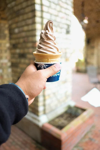 chocolat soft ice cream waffled cone