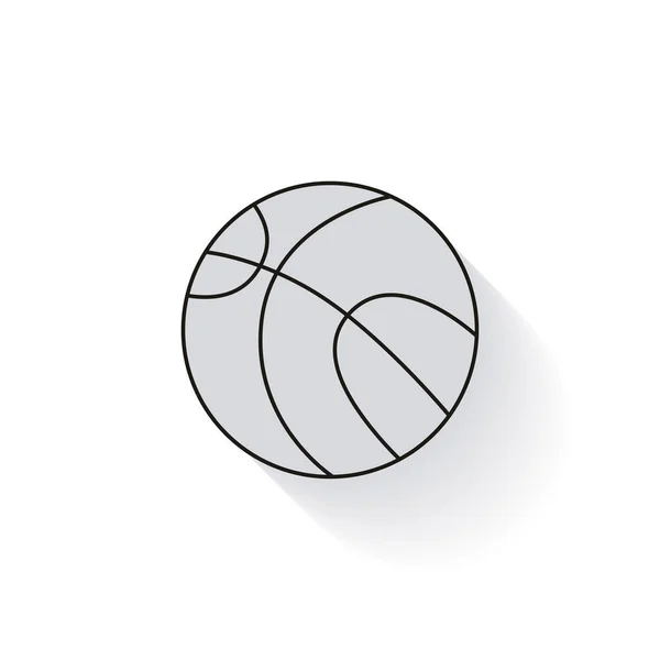 Boule Silhouette Sportive Icône Équipe Basket Dessin Plat Noir Blanc — Image vectorielle