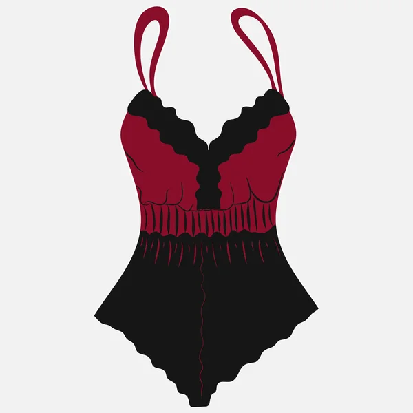 Lingerie Tenue Sexy Vêtements Nuit Décontractés Dessin Plat Main Levée — Image vectorielle