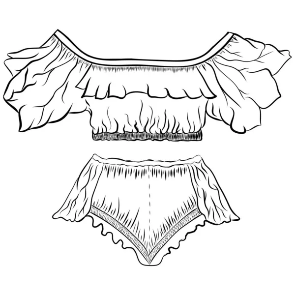 Нижня Білизна Сексуальне Вбрання Випадковий Одяг Сну Вільний Малюнок Плоский — стоковий вектор
