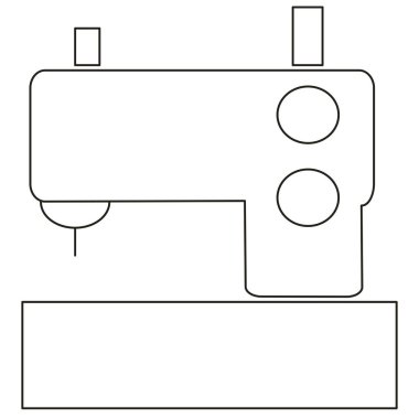 Dikiş makinesi. Simge. Taslak çizim. İndirim, kupon, hediye indirim kartı. Özel teklifler. Pankart. Mağazalar ve internet siteleri için aksesuarlar ve ev aletleri.