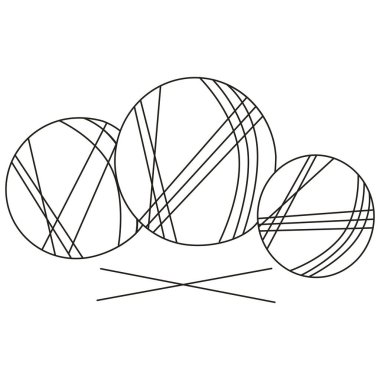 Örgü örmek için iplik yumağı. Simge. Taslak çizim. Örgü için her şeyi al. İndirim, kupon, hediye indirim kartı. Özel teklifler. Pankart.