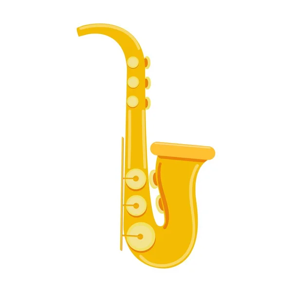 Saxophone Musical Reed Wind Instrument Cartoon Drawing Vector — Stock Vector