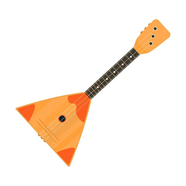 Balalaika Russo Folk Instrumento Musical Três Cordas Forma Madeira Triangular — Vetor de Stock