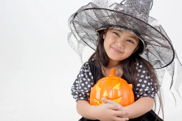 Asian girl  in witch costume — Stock Photo, Image