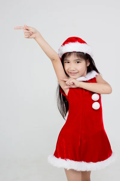 Asian girl in Santa hat — Stock Photo, Image