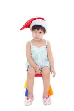 Noel Baba şapkası, küçük kız