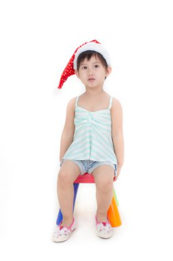 Noel Baba şapkası, küçük kız