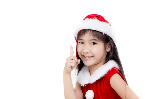 Asiática chica en santa hat —  Fotos de Stock