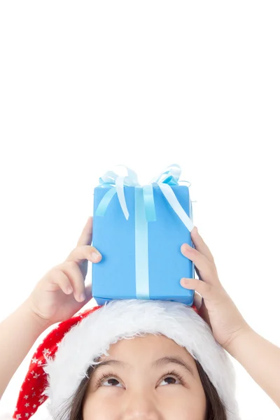 Asian girl with Christmas presents — Stock Photo, Image