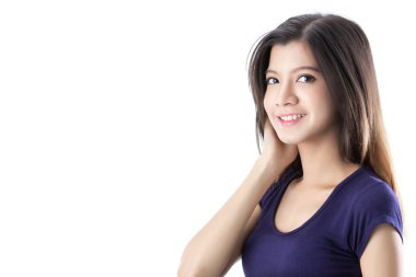 mutlu Asyalı kadın