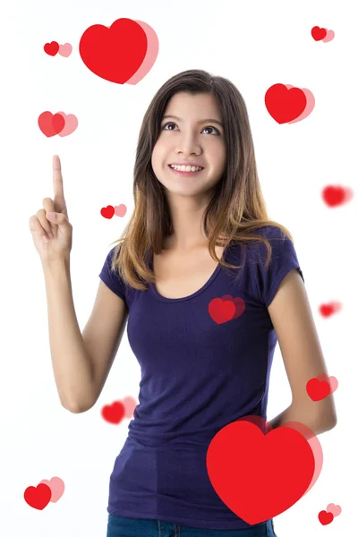 Asiatische Mädchen auf valentine Tag — Stockfoto